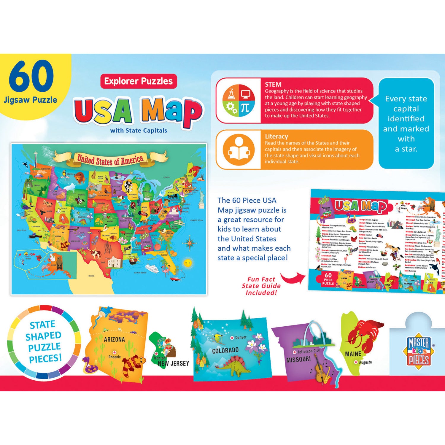 Explorer - USA Map 60 Piece Jigsaw Puzzle