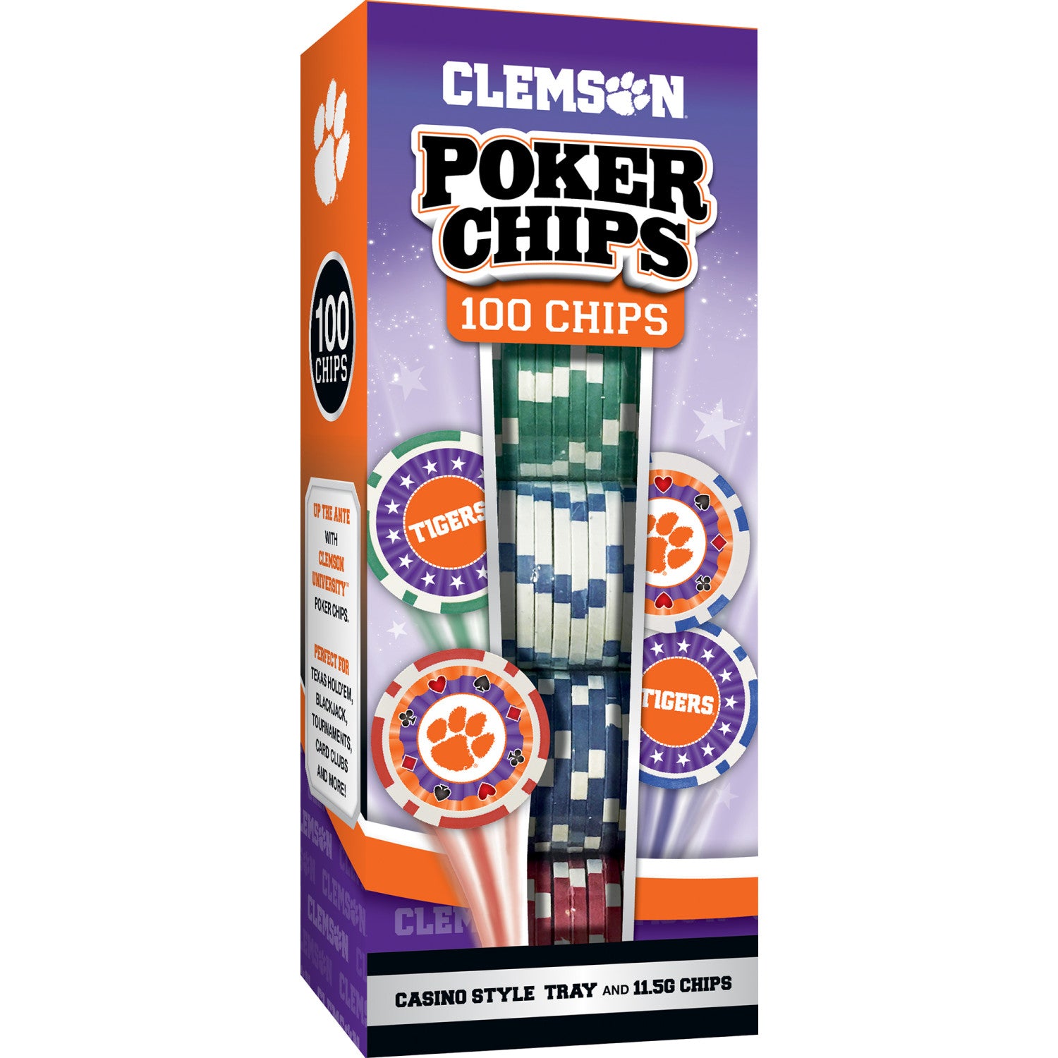 Clemson Tigers 100 Piece Poker Chips