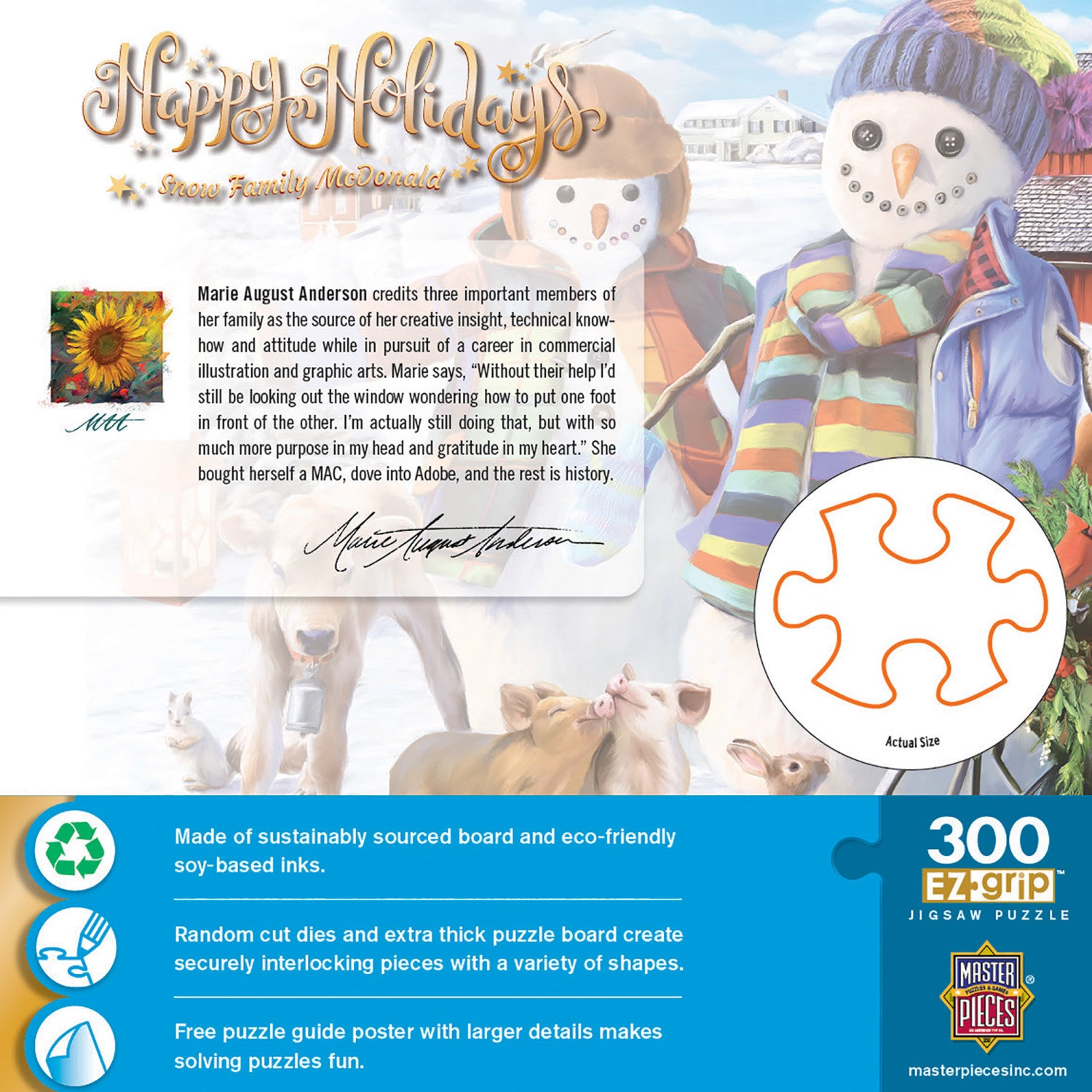 Happy Holidays - Snow Family McDonald 300 Piece EZ Grip Jigsaw Puzzle