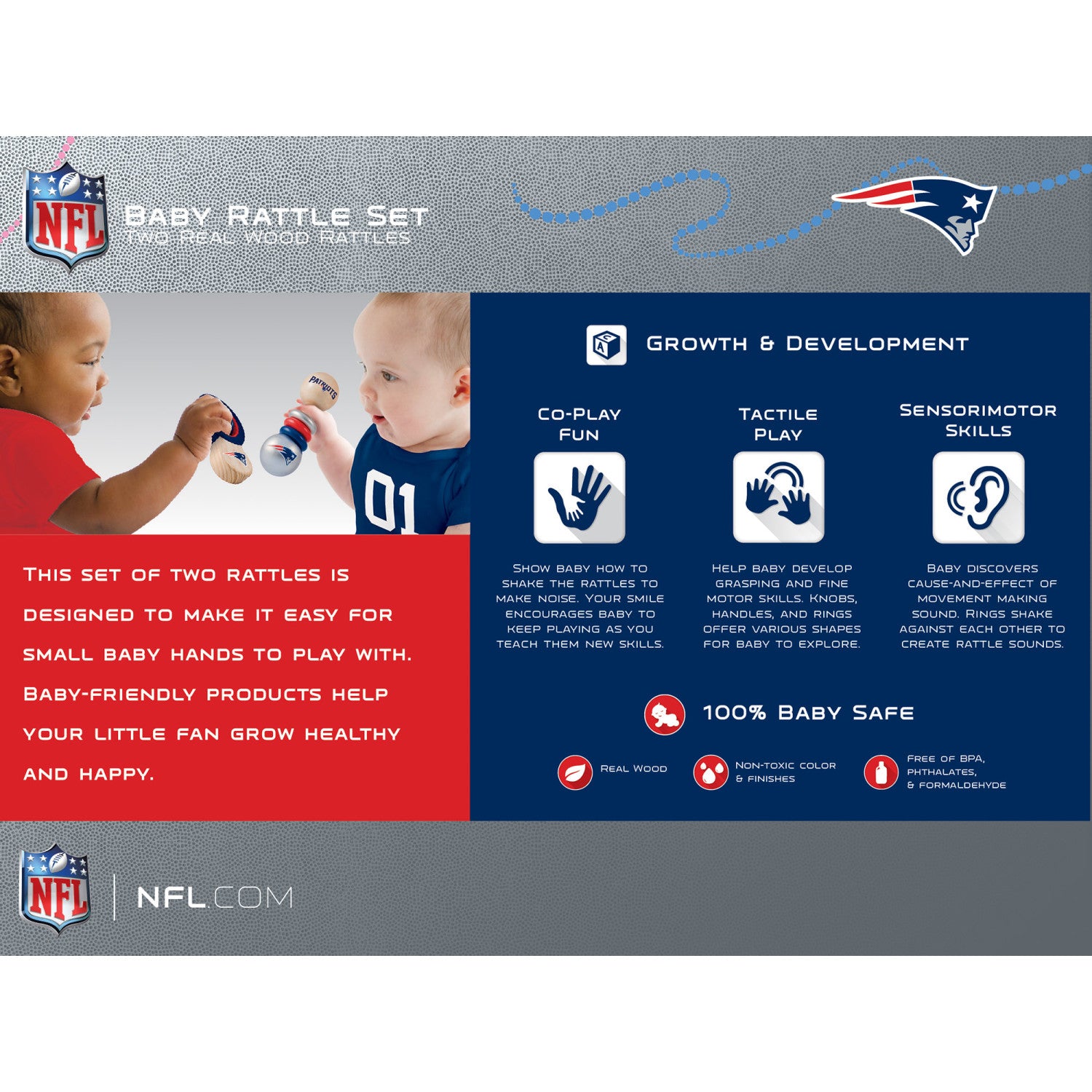 New England Patriots - Baby Rattles 2-Pack
