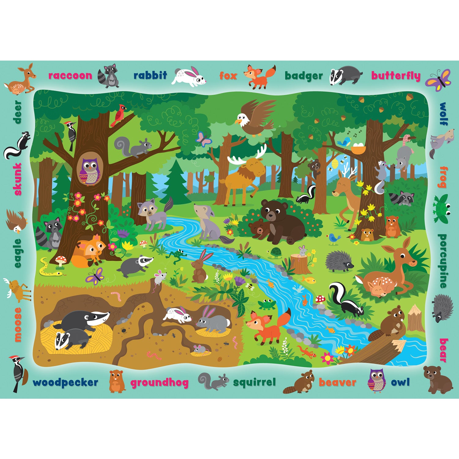 Hide & Seek - Animals in the Forest 48 Piece Puzzle
