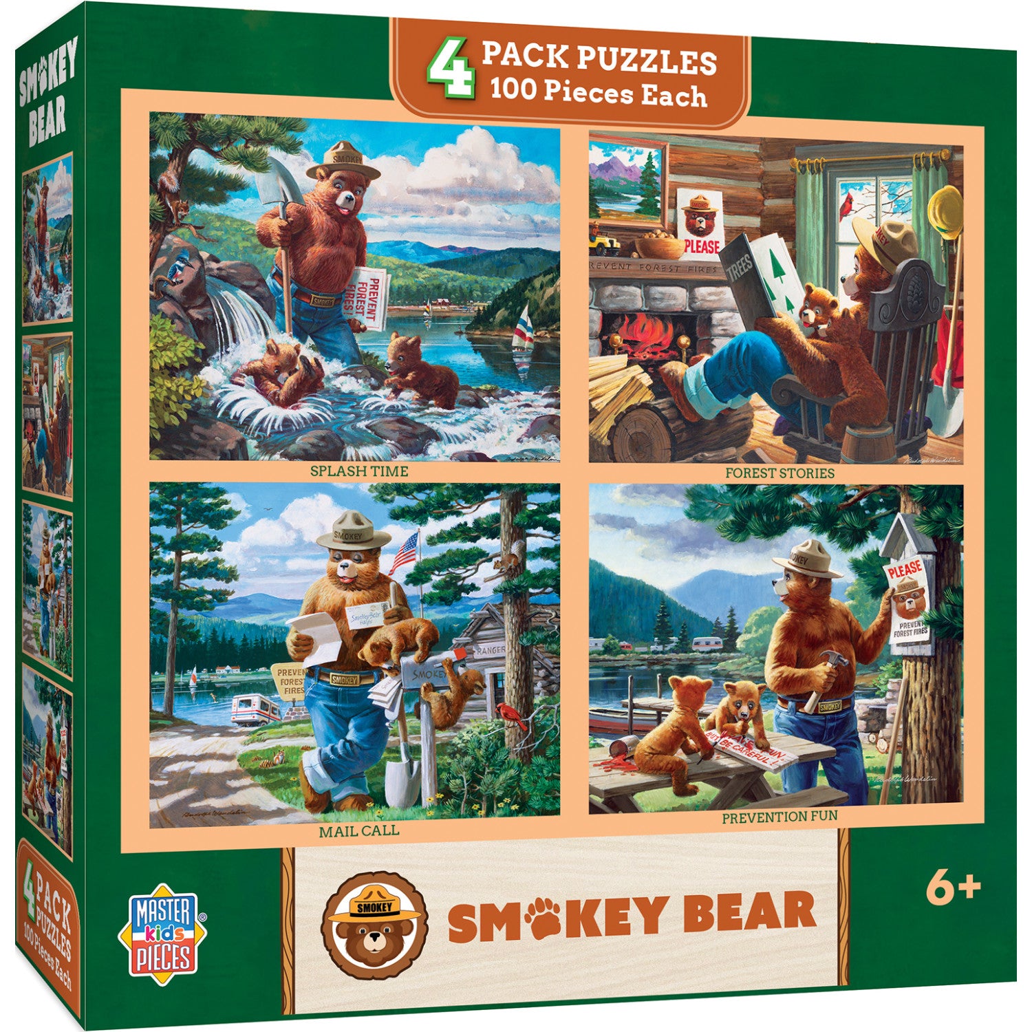 Smokey Bear 100 Piece Jigsaw Puzzles 4-Pack