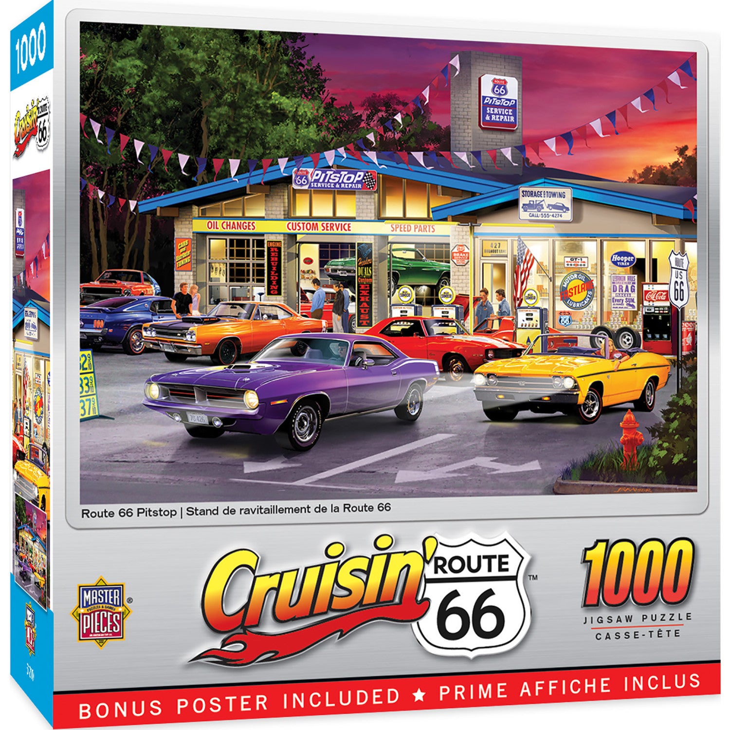 Cruisin' Route 66 - Pitstop 1000 Piece Jigsaw Puzzle