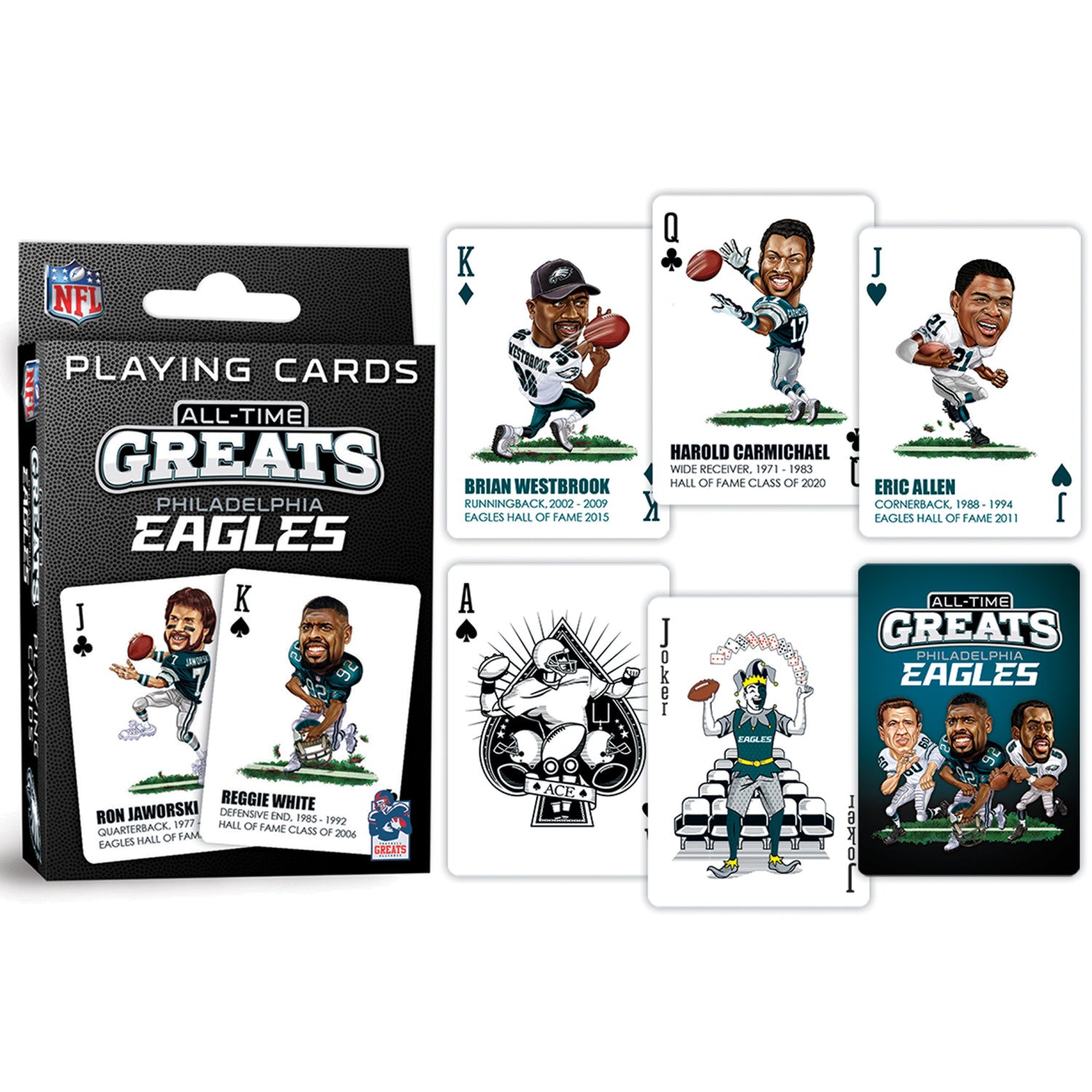 Philadelphia Eagles All-Time Greats Playing Cards - 54 Card Deck
