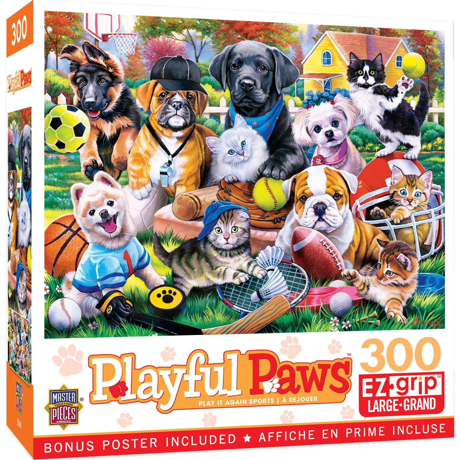 Playful Paws - Play it Again Sports 300 Piece EZ Grip Jigsaw Puzzle