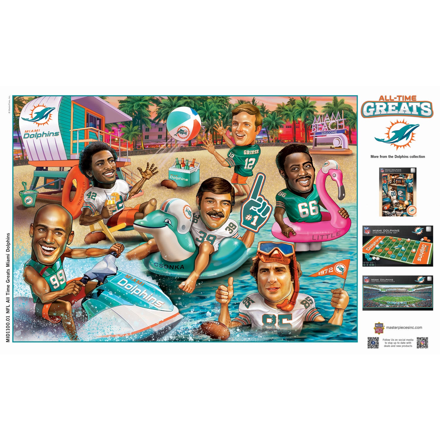 Miami Dolphins - All Time Greats 500 Piece Jigsaw Puzzle