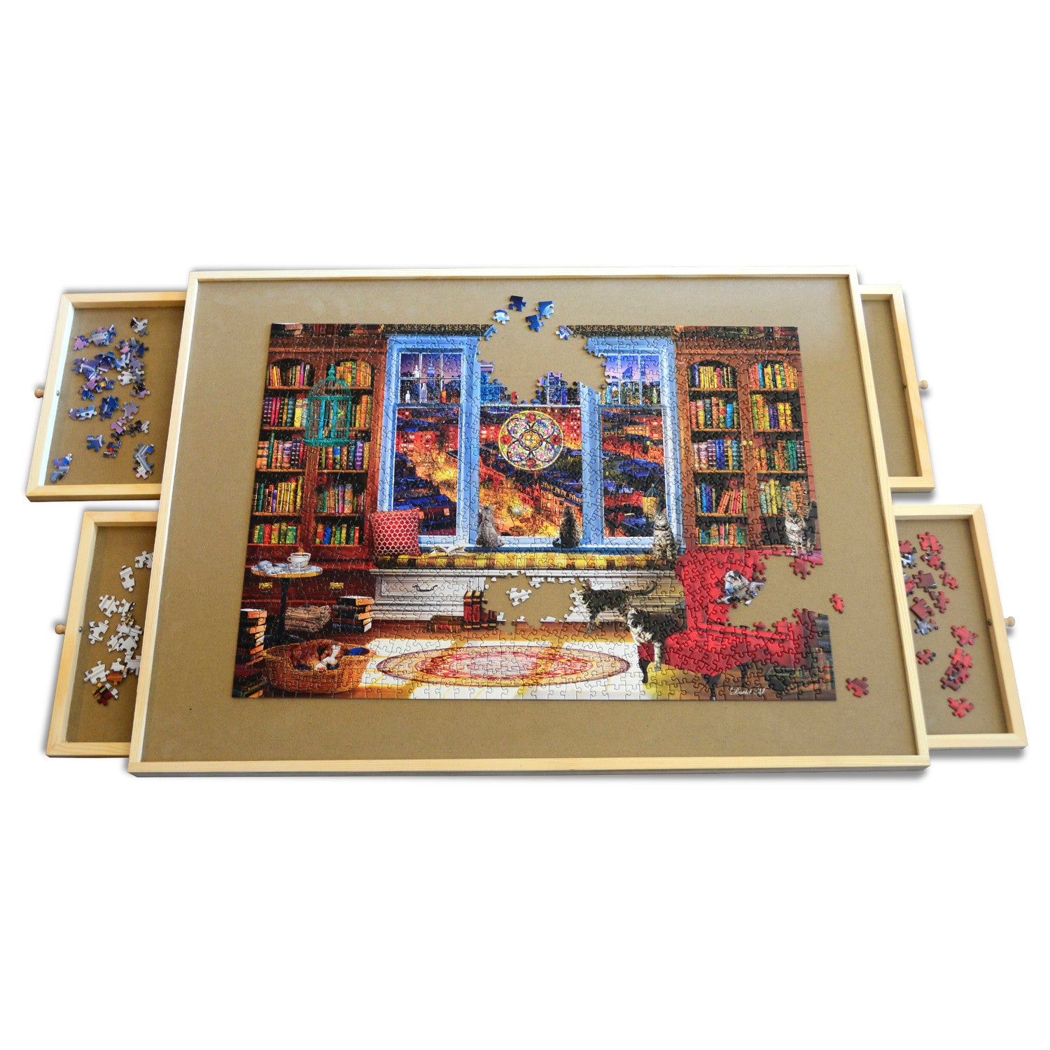 Wooden Puzzle Plateau Table for Adults & Kids, 27 x 36 Top, Puzzle  Accessories