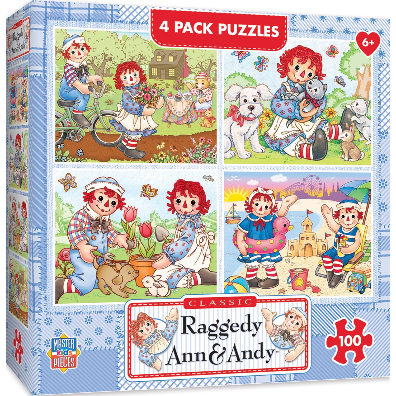 Raggedy Ann 4-Pack 100 Piece Puzzles