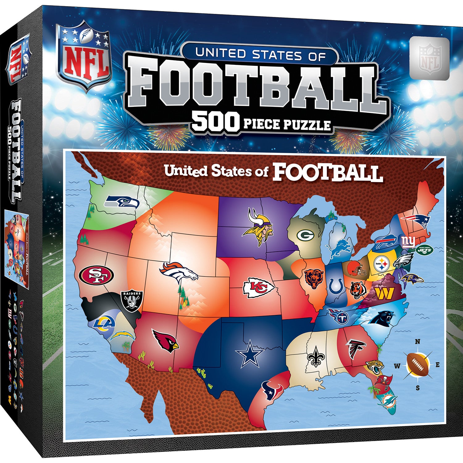 NFL - League Map 500 Piece Puzzle  MasterPieces – MasterPieces Puzzle  Company INC