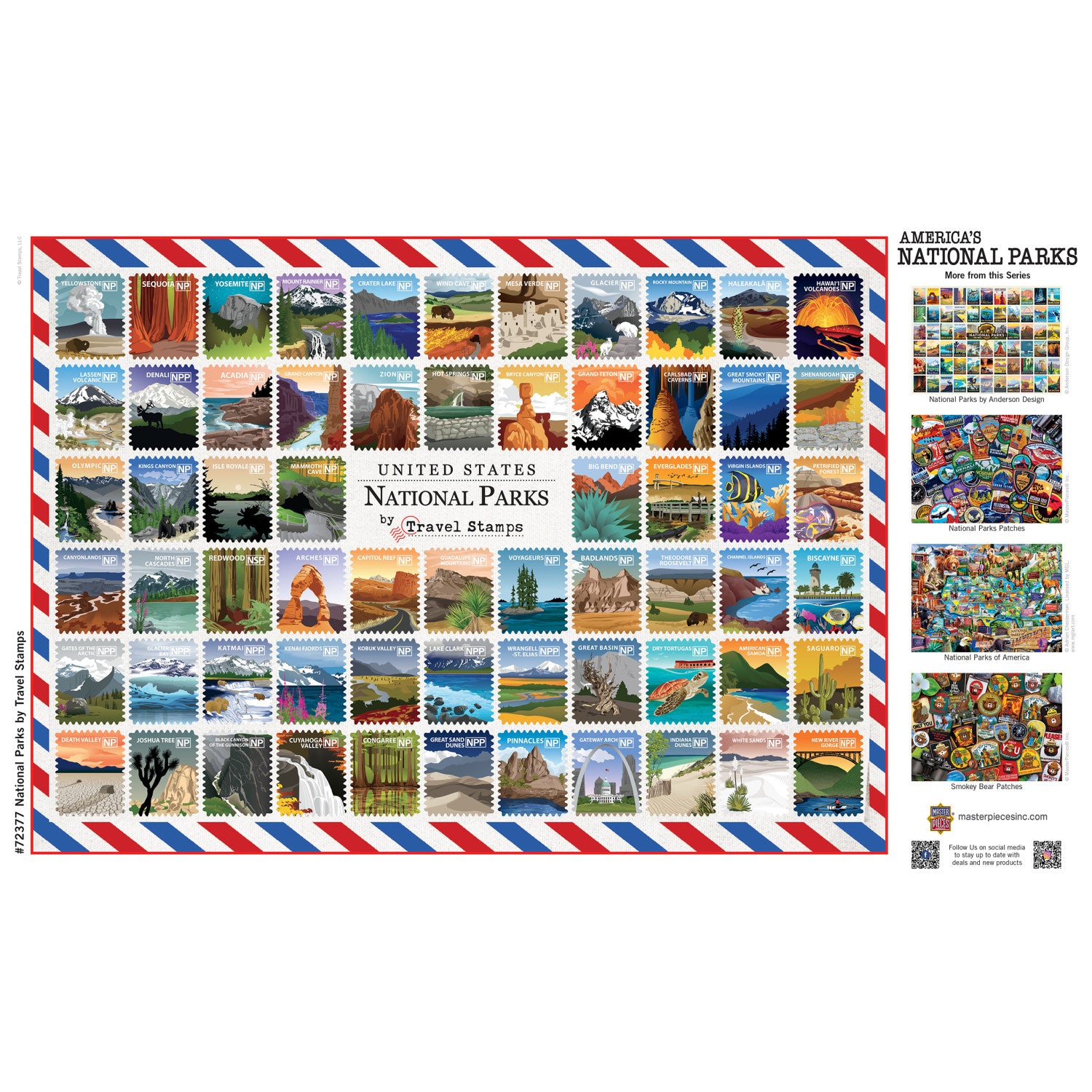 National Parks Travel Stamps 1000 Piece Jigsaw Puzzle