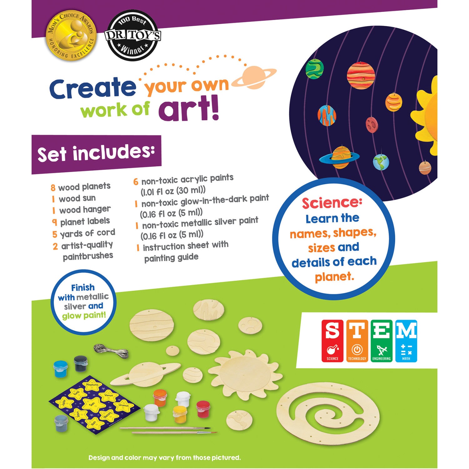Solar System Mobile Wood Craft & Paint Kit
