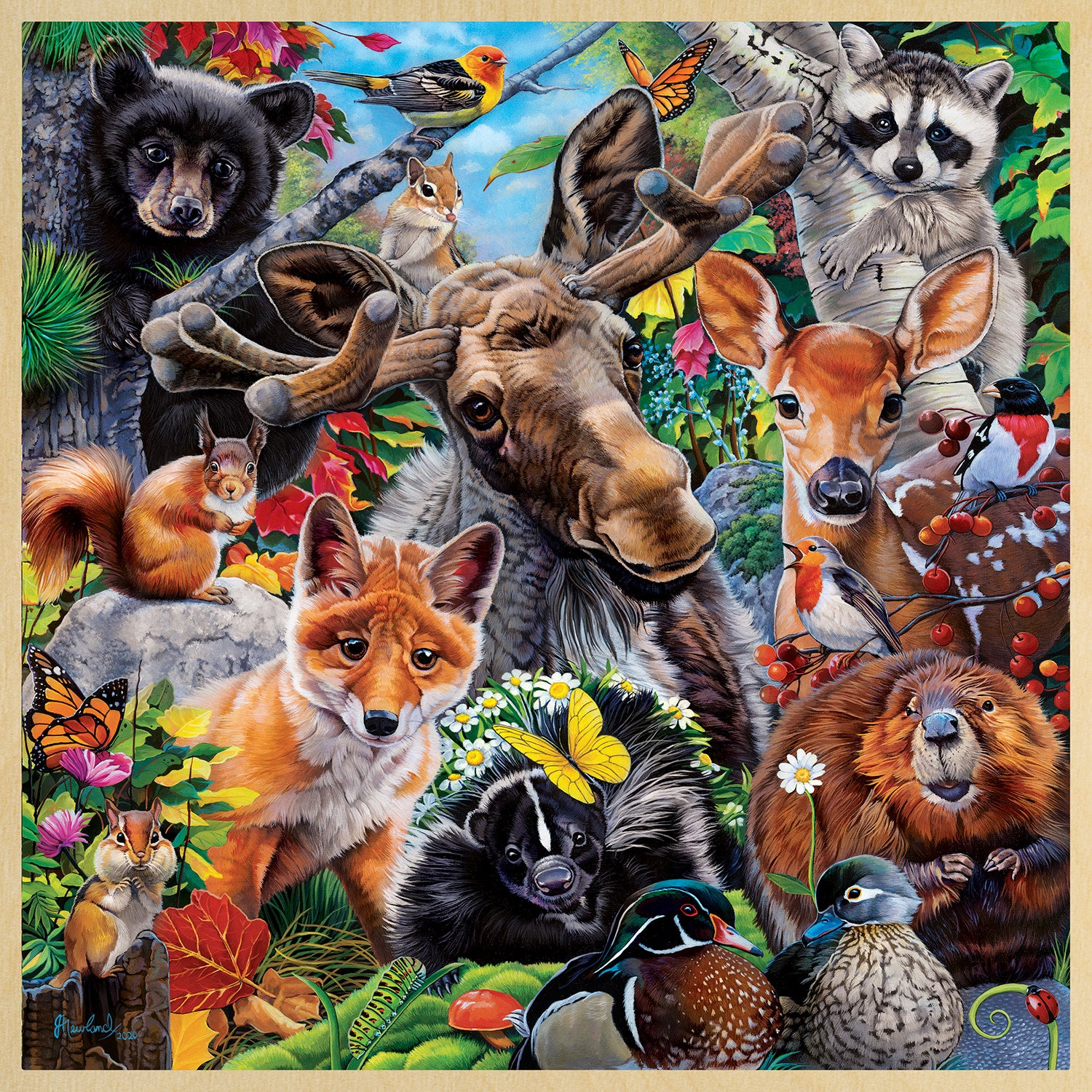 Wood Fun Facts - Woodland Friends 48 Piece Wood Puzzle