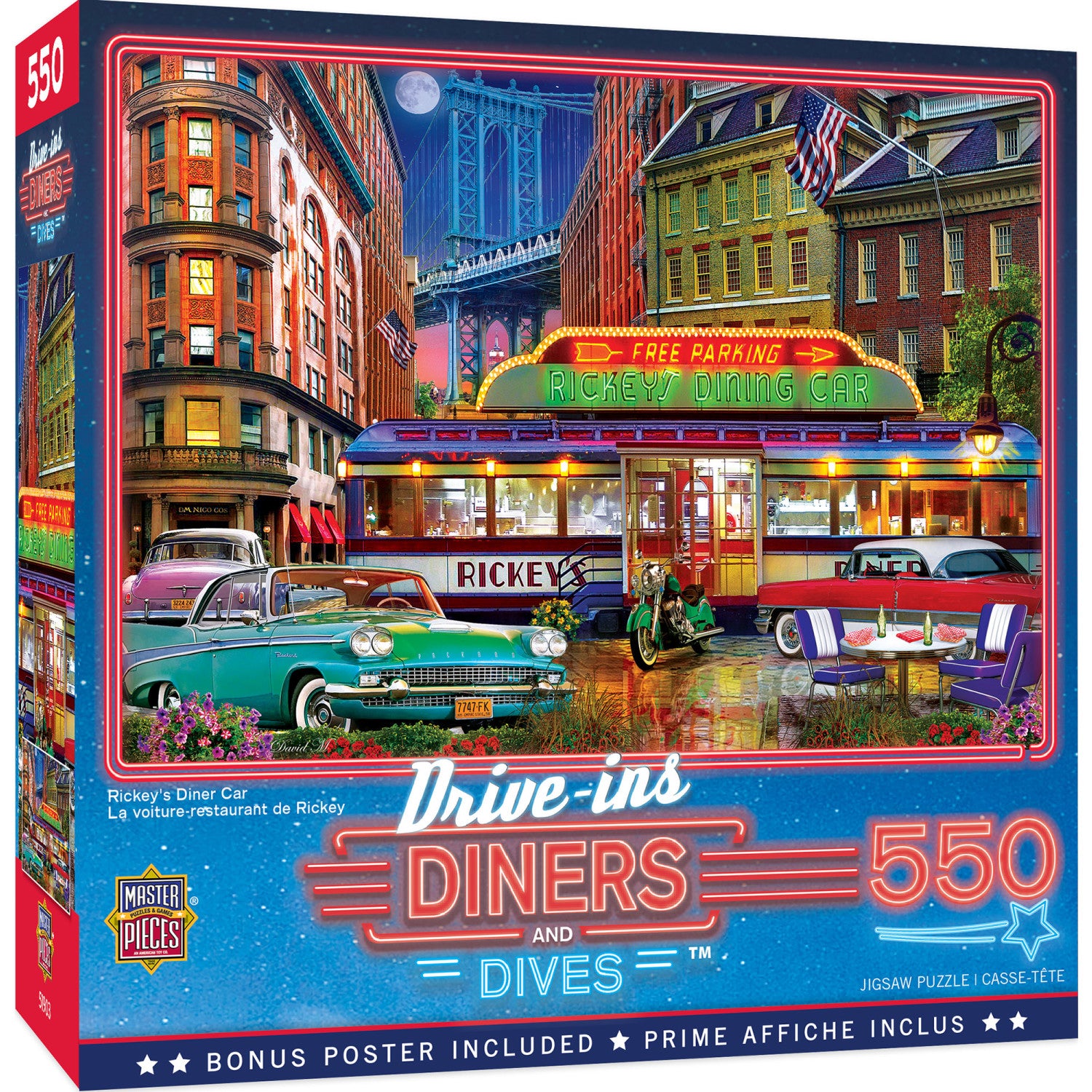 Drive-Ins, Diners & Dives - Rickey's Diner Car 550 Piece Jigsaw Puzzle