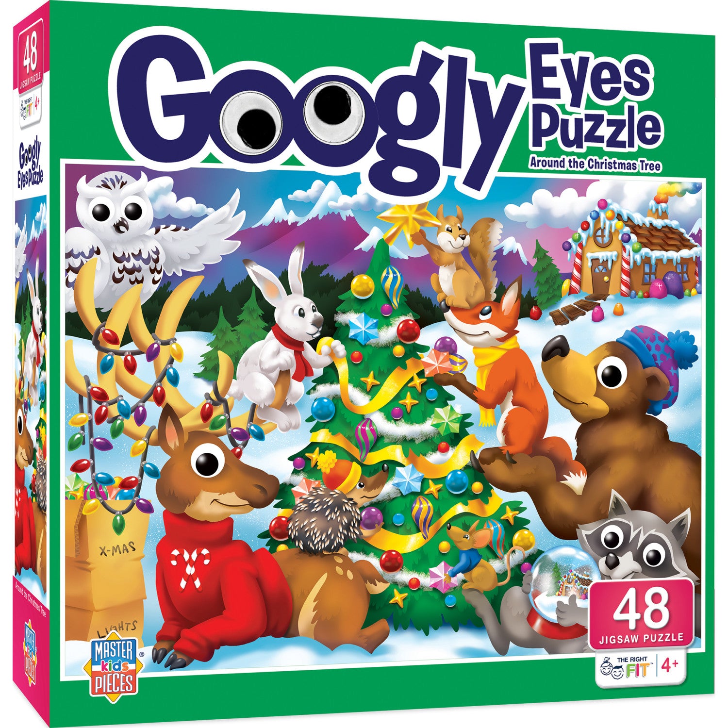 Googly Eyes - Around the Christmas Tree 48 Piece Jigsaw Puzzle
