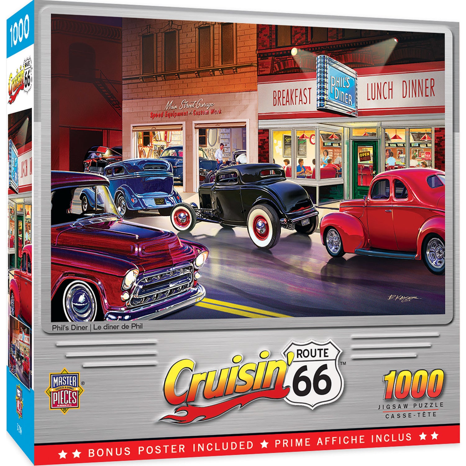Cruisin' Route 66 - Phil's Diner 1000 Piece Jigsaw Puzzle