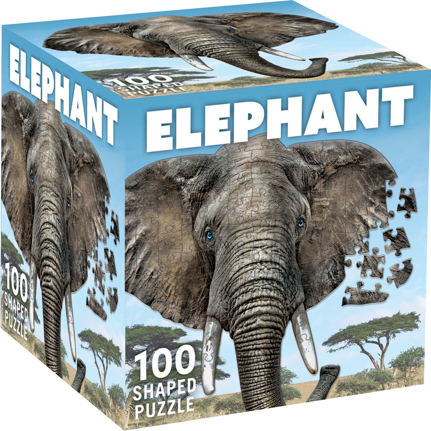 Elephant 100 Piece Shaped Jigsaw Puzzle