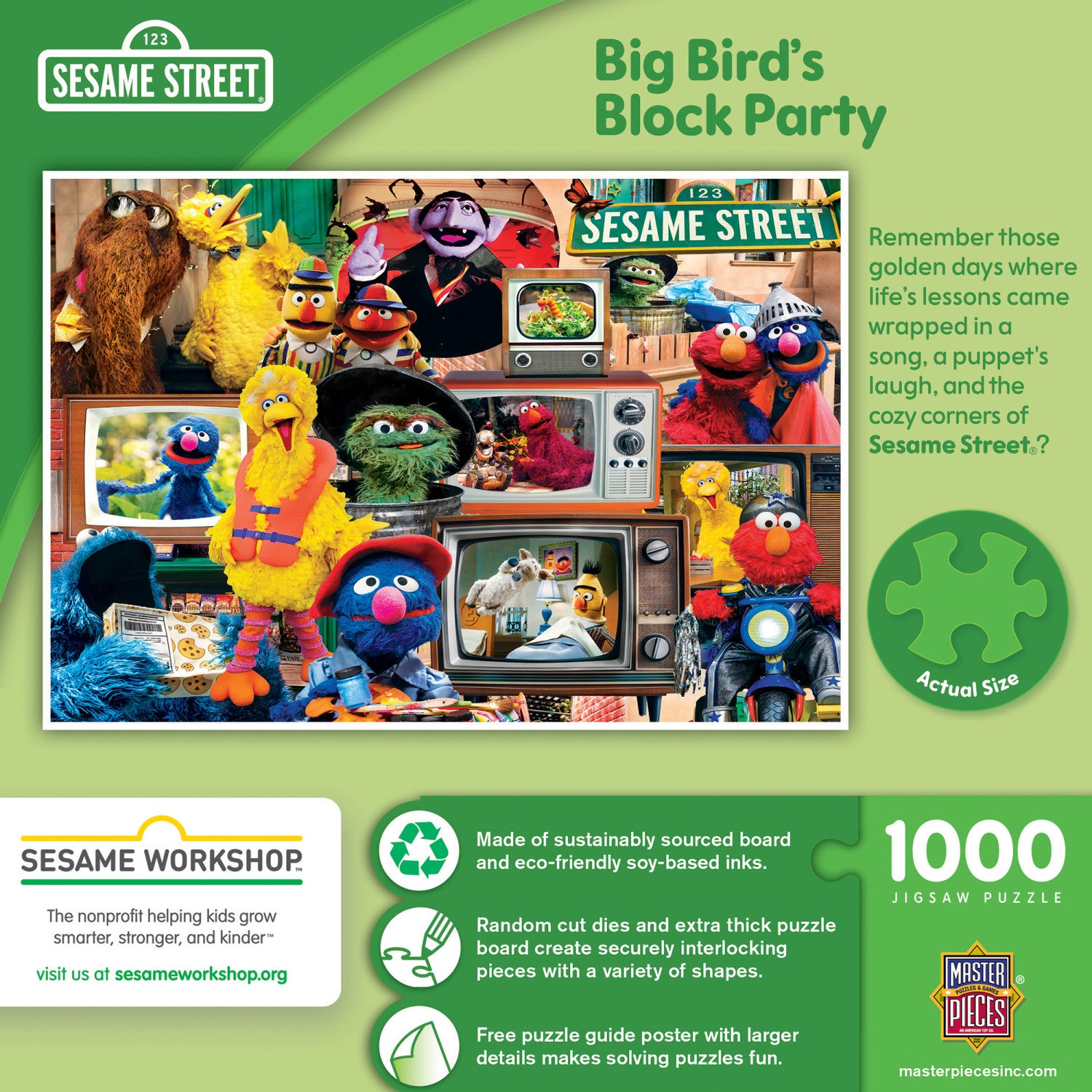 Sesame Street - Big Bird's Block Party 1000 Piece Jigsaw Puzzle