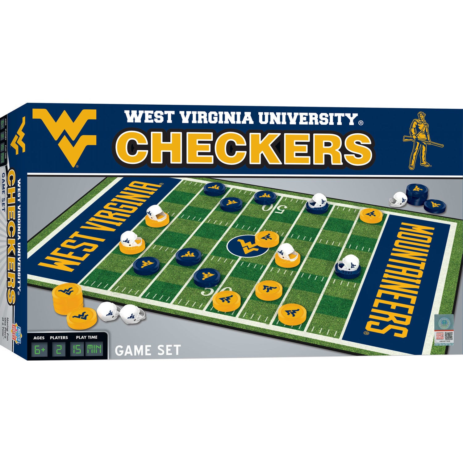 West Virginia Mountaineers Checkers Board Game