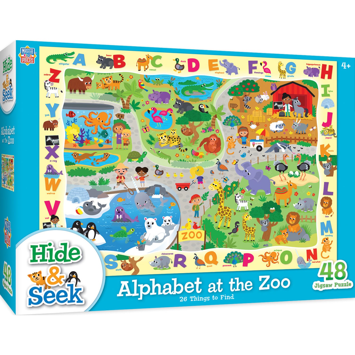 Hide & Seek - Alphabet at the Zoo 48 Piece Jigsaw Puzzle