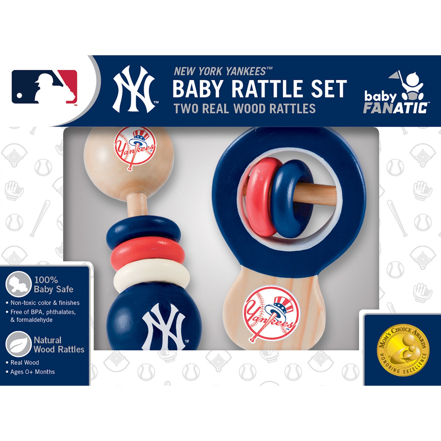 New York Yankees MLB Wood Rattle 2-Pack