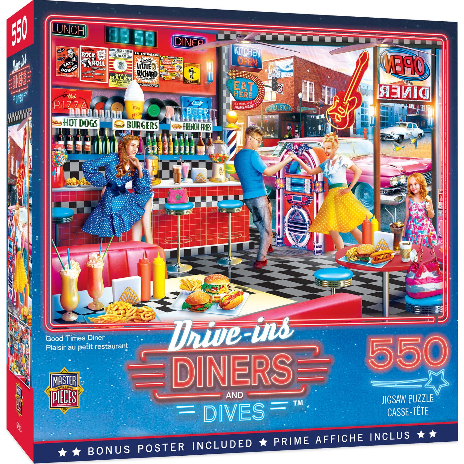 Drive-Ins, Diners & Dives - Good Times Diner 550 Piece Jigsaw Puzzle