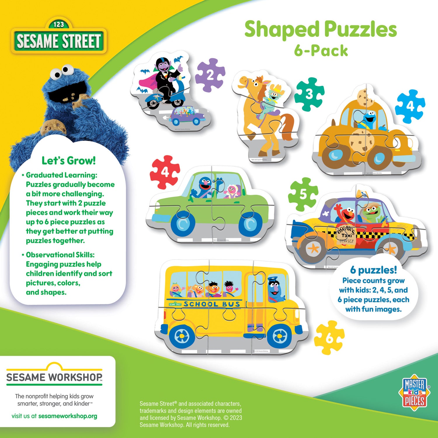 Sesame Street - Vehicles 6-Pack Mini Shaped Jigsaw Puzzles