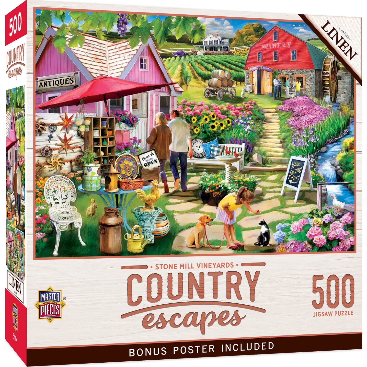 Country Escapes - Stone Mill Vineyards 500 Piece Jigsaw Puzzle