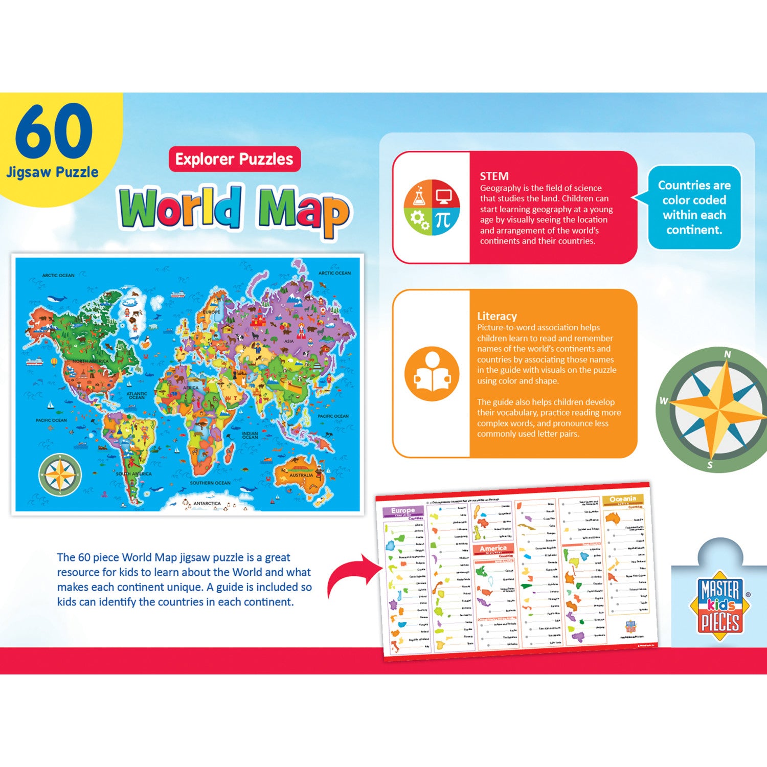 Explorer - World Map 60 Piece Jigsaw Puzzle