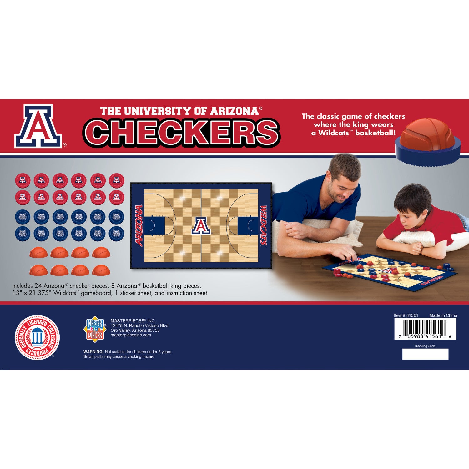 Arizona Wildcats Checkers Board Game