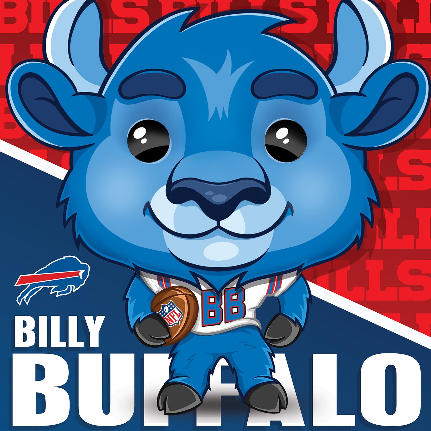Buffalo Bills NFL Mascot 100 Piece Square Puzzle
