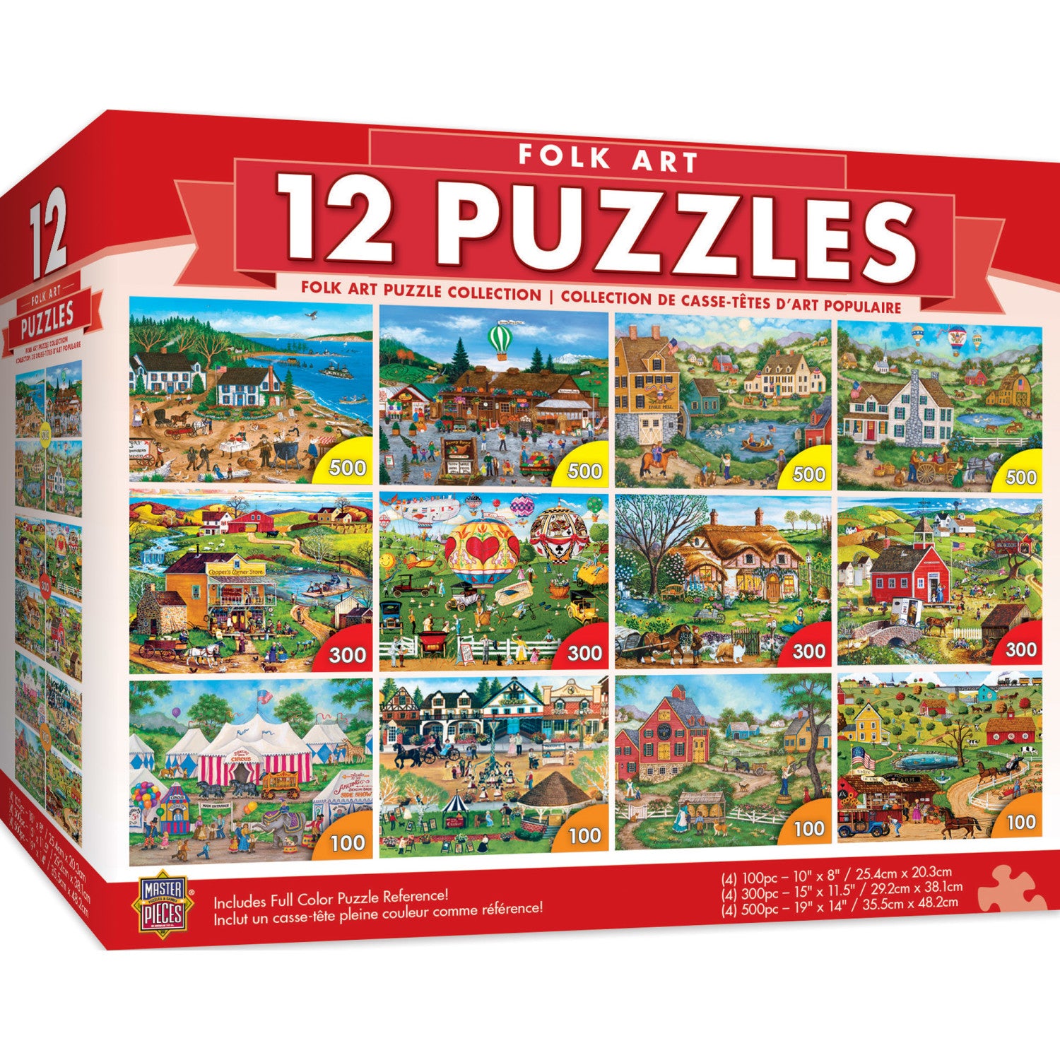Folk Art Jigsaw Puzzle Collection - 12 Pack