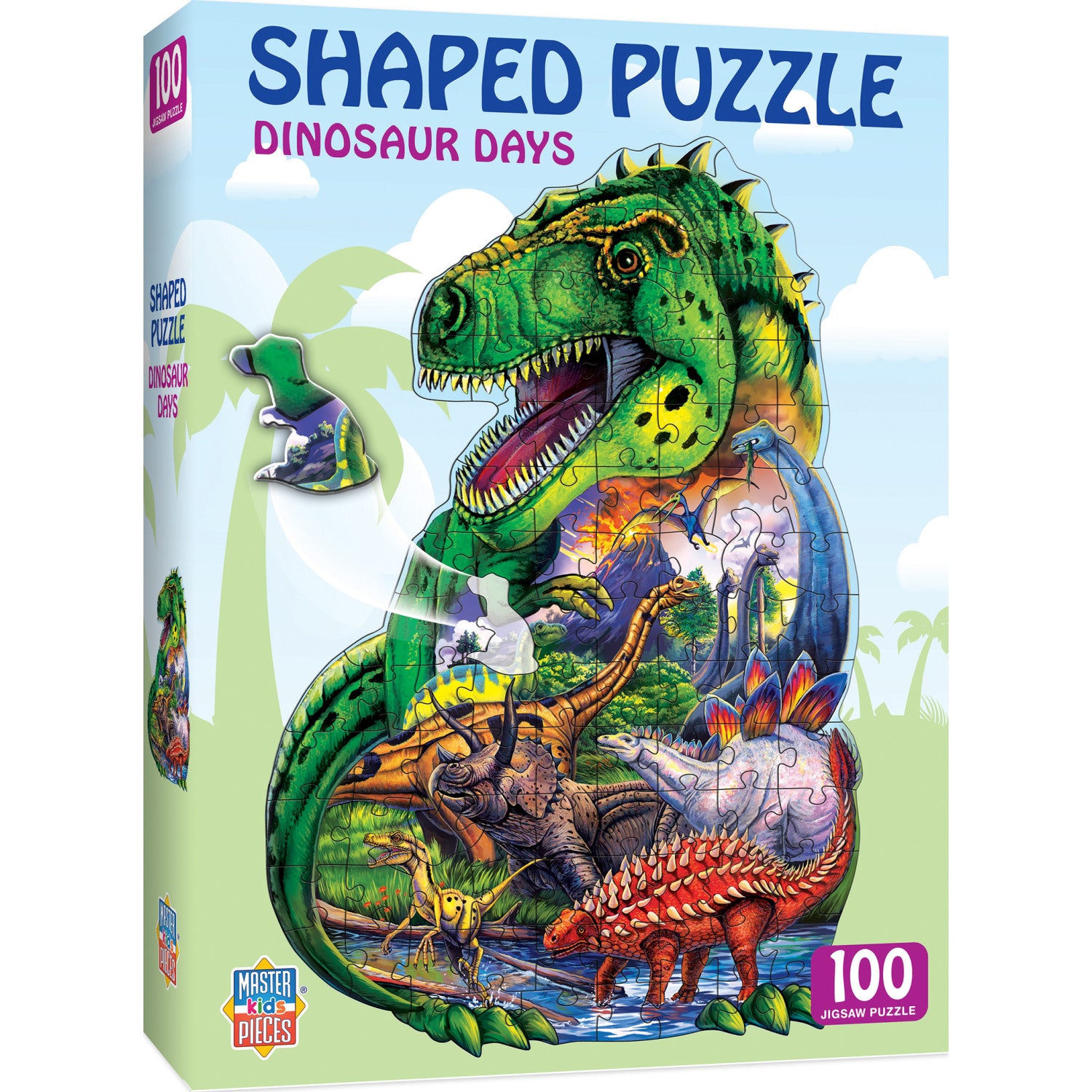 Dinosaur Days - 100 Piece Shaped Jigsaw Puzzle