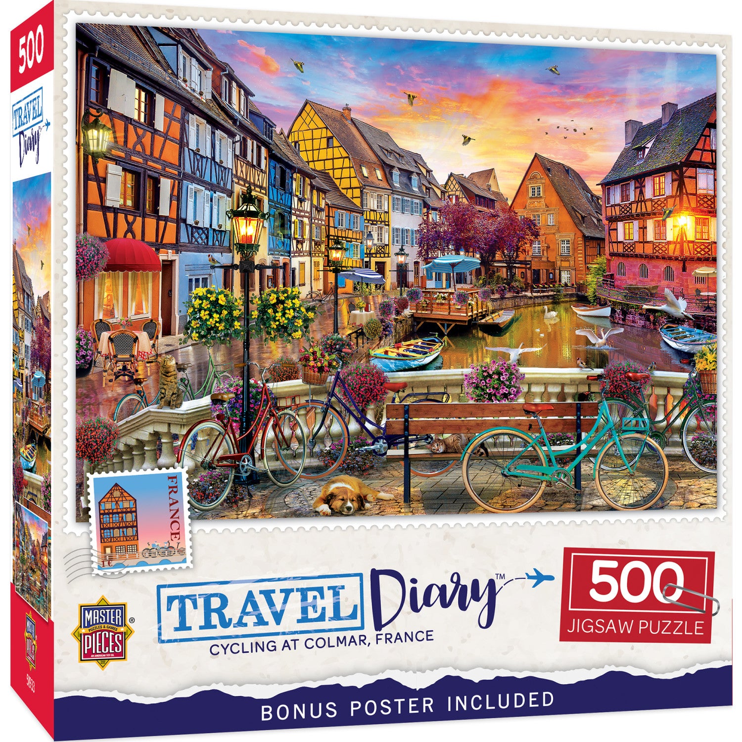 Travel Diary - Cycling at Colmar 500 Piece Jigsaw Puzzle