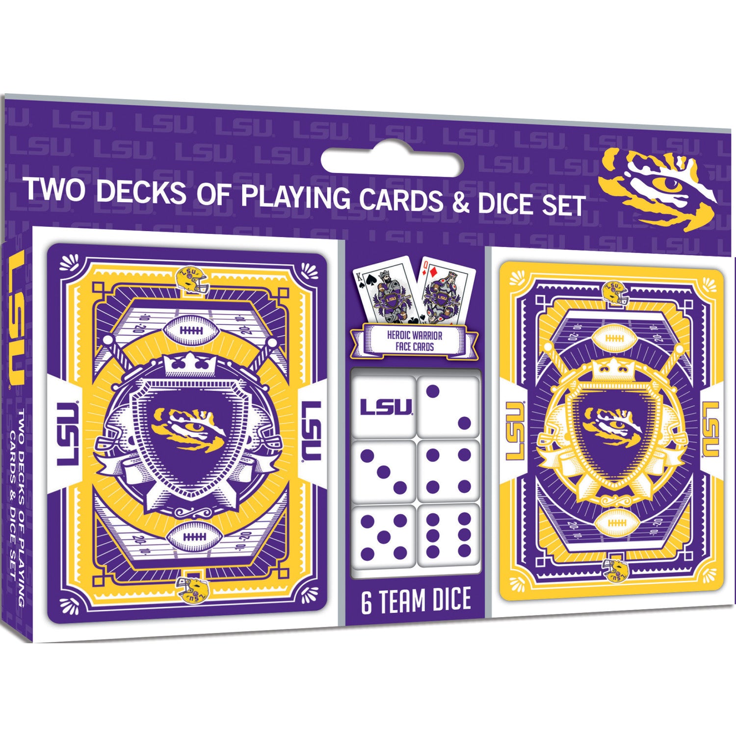 LSU Tigers - 2-Pack Playing Cards & Dice Set