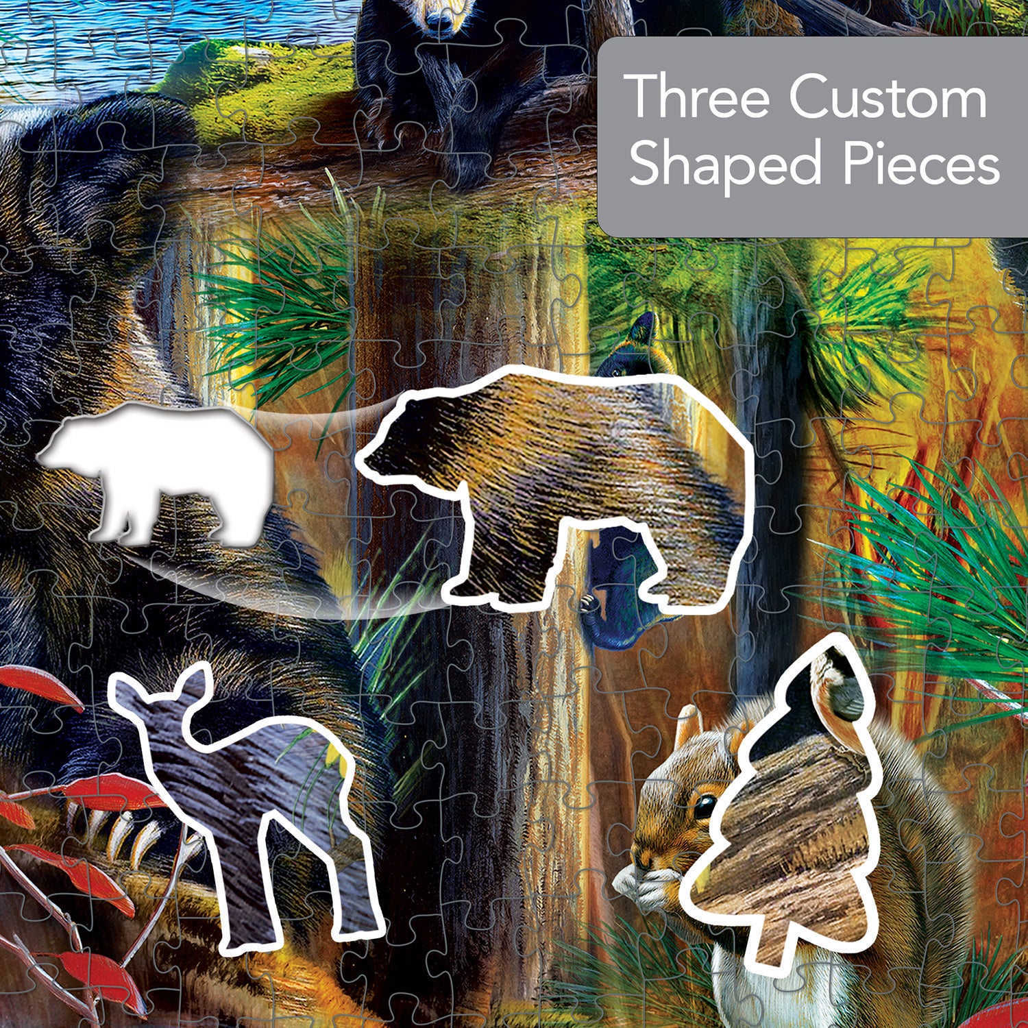 Contours - Wildlife of the Woods 1000 Piece Shaped Jigsaw Puzzle