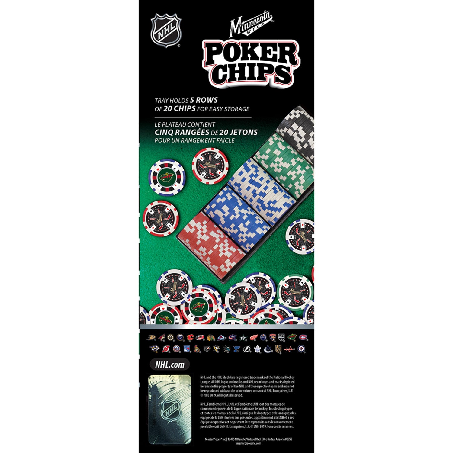 Minnesota Wild 100 Piece Poker Chips
