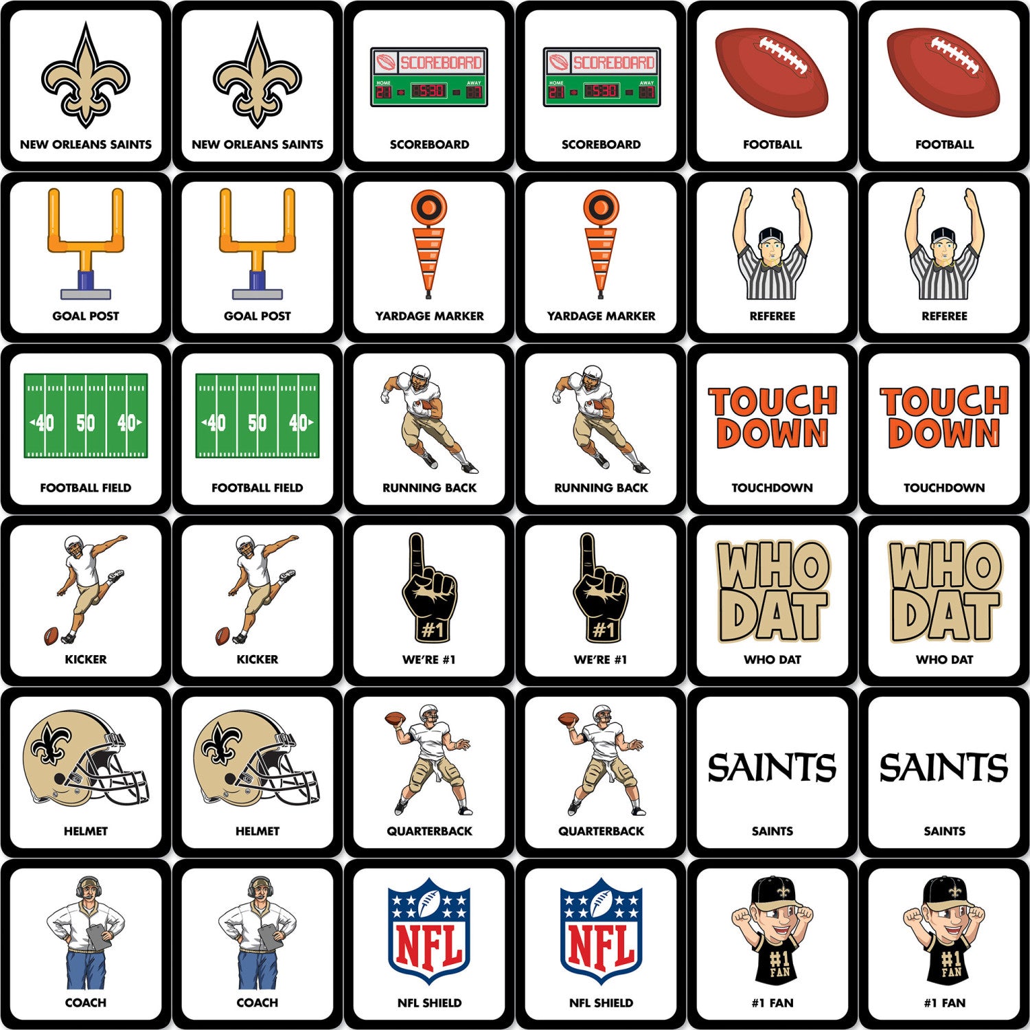 New Orleans Saints Matching Game