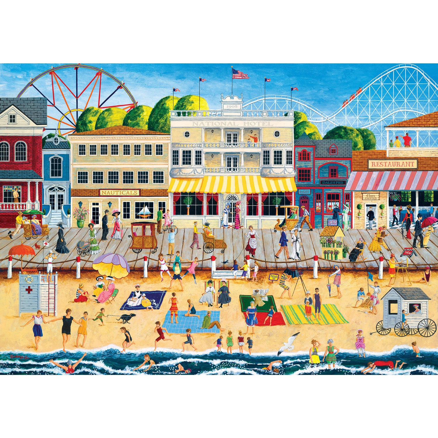 Signature - On the Boardwalk 3000 Piece Puzzle By Art Poulin – Flawed