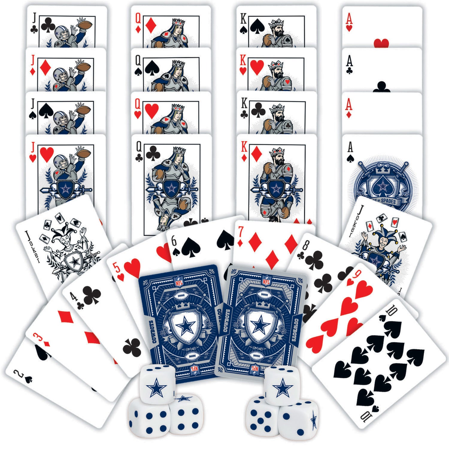 Dallas Cowboys - 2-Pack Playing Cards & Dice Set