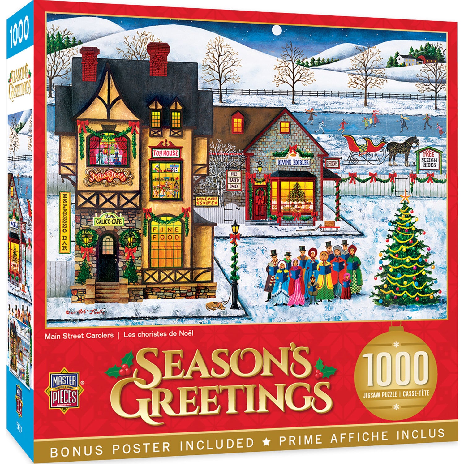 Christmas - Main Street Carolers 1000 Piece Puzzle By Art Poulin