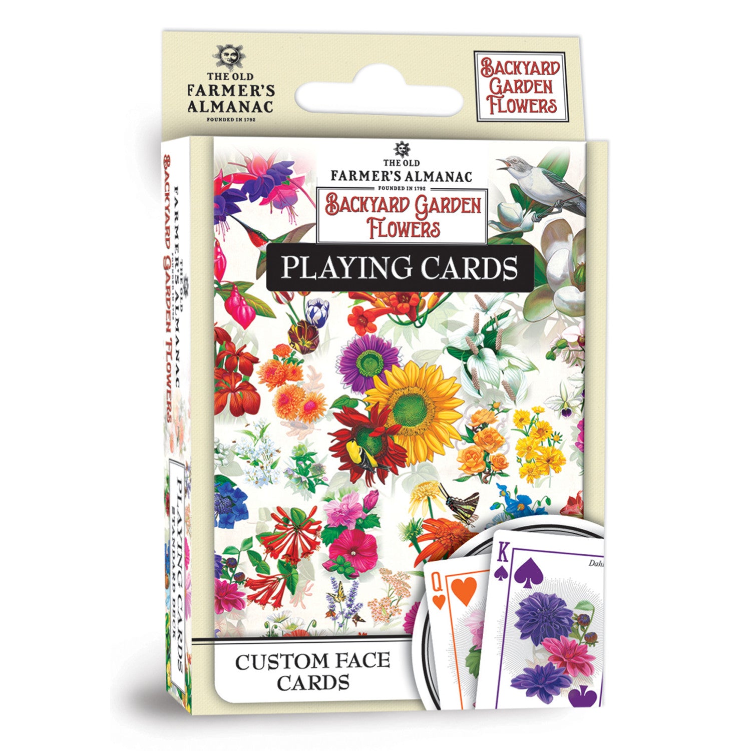 Farmer's Almanac - Backyard Garden Flowers Playing Cards - 54 Card Deck