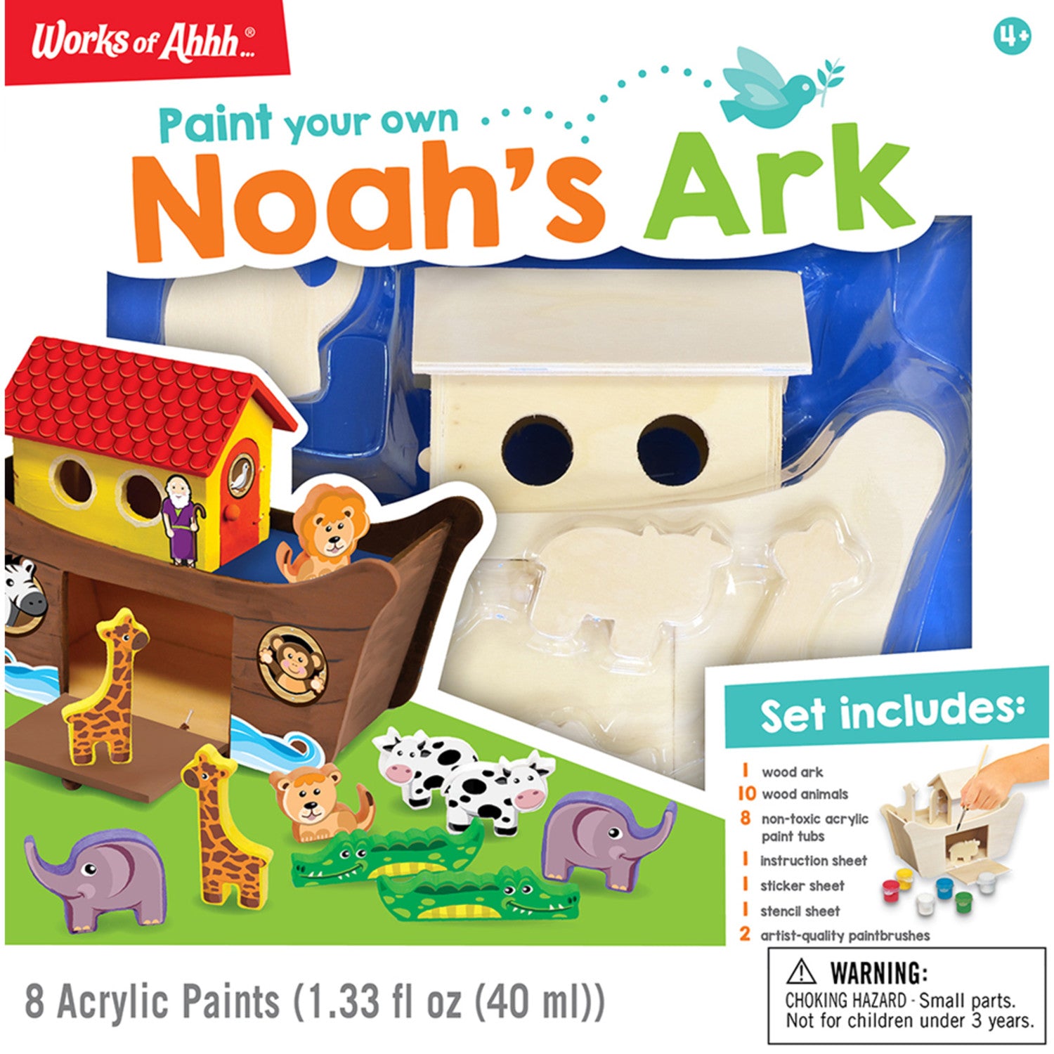 Noah's Ark Wood Paint Set