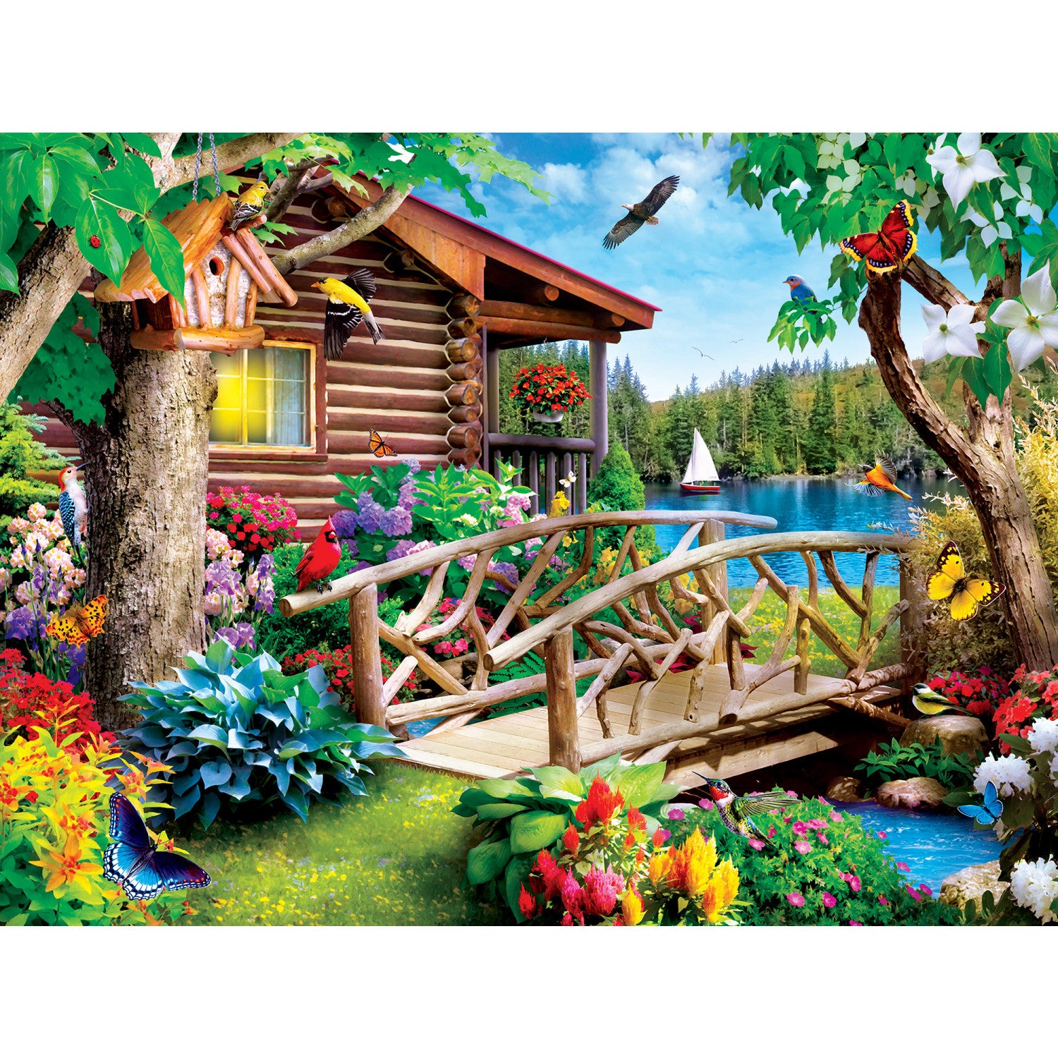 Memory Lane - Cabin Crossing 300 Piece Puzzle By Alan Giana