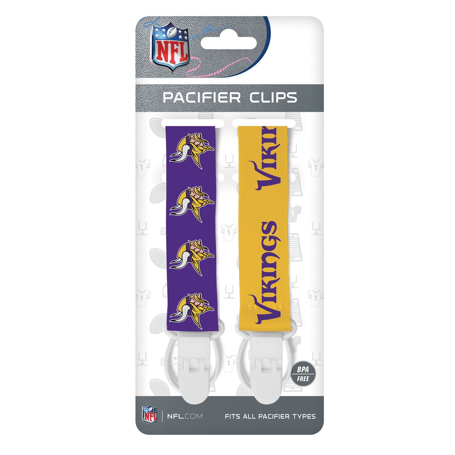Minnesota Vikings NFL Pacifier Clip 2-Pack