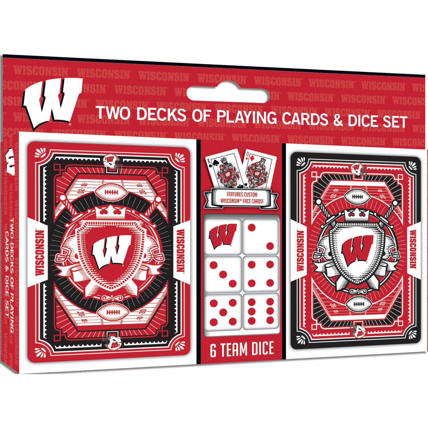 Wisconsin Badgers - 2-Pack Playing Cards & Dice Set