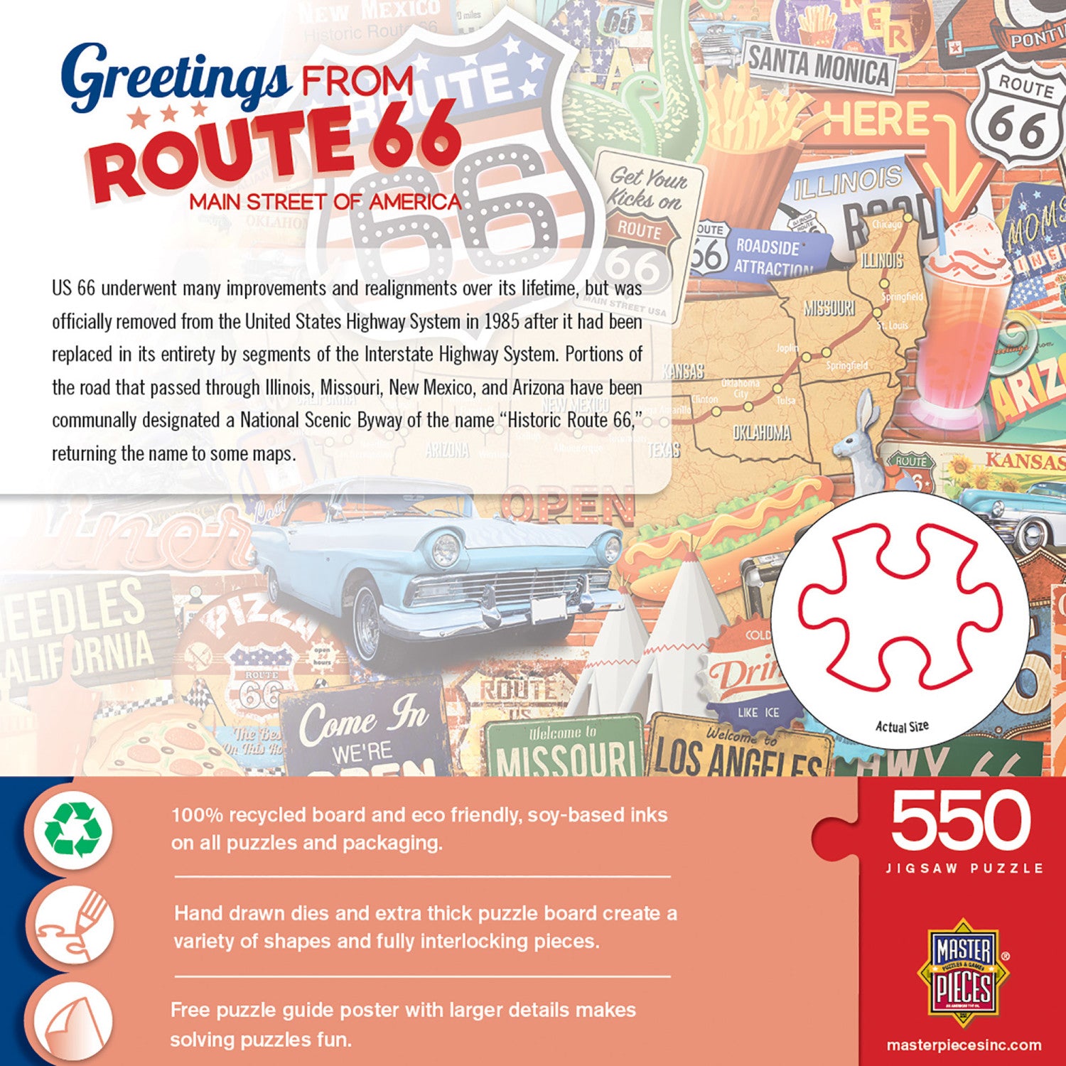 Greetings From Route 66 - 550 Piece Puzzle