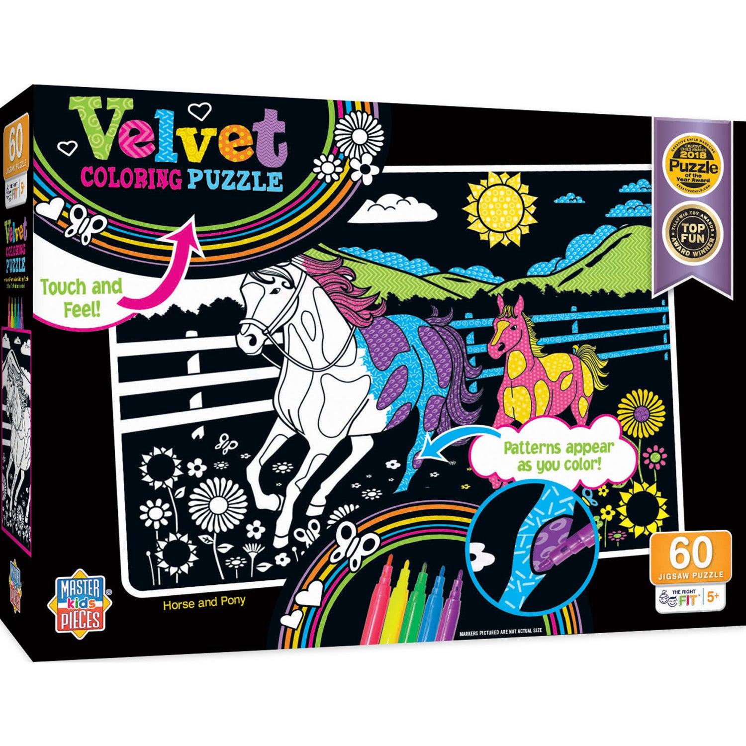 Velvet Coloring - Horse and Pony 60 Piece Kids Puzzle