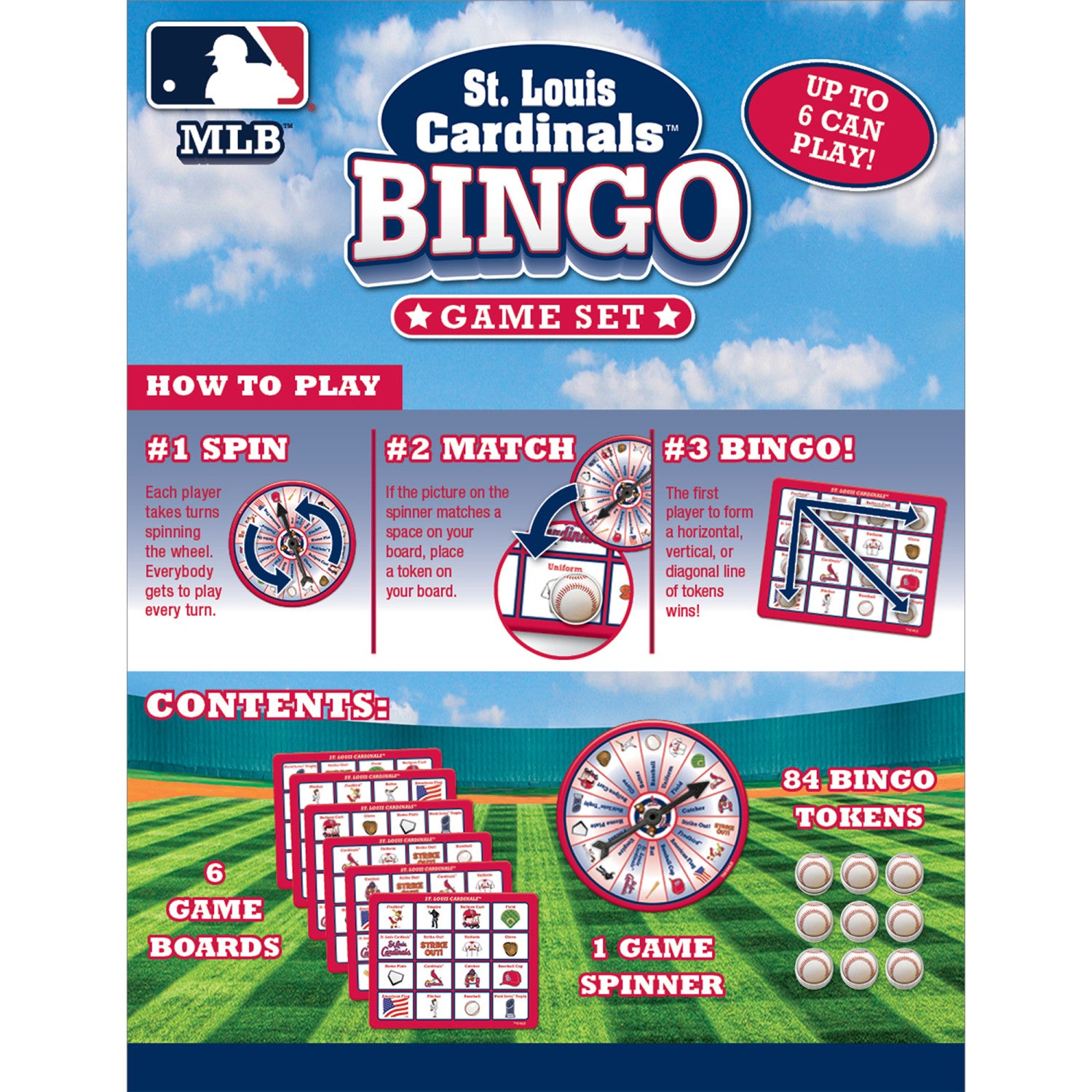 MasterPieces Kids Games - MLB St. Louis Cardinals Bingo, 1 unit