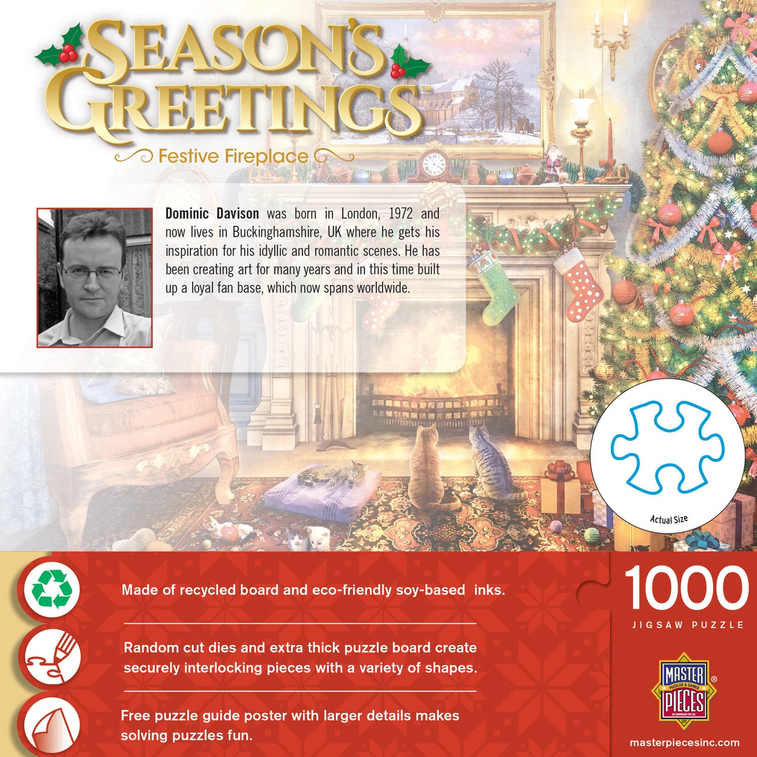 Season's Greetings - Festive Fireplace 1000 Piece Puzzle