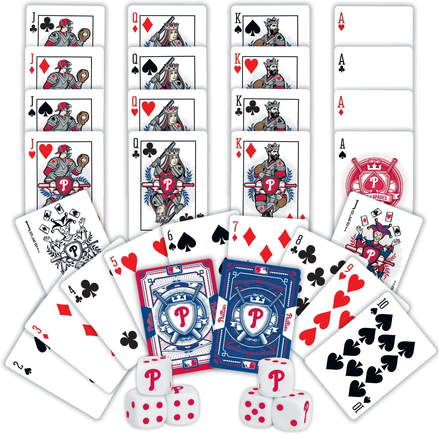 Philadelphia Phillies MLB 2-pack Playing Cards & Dice Set